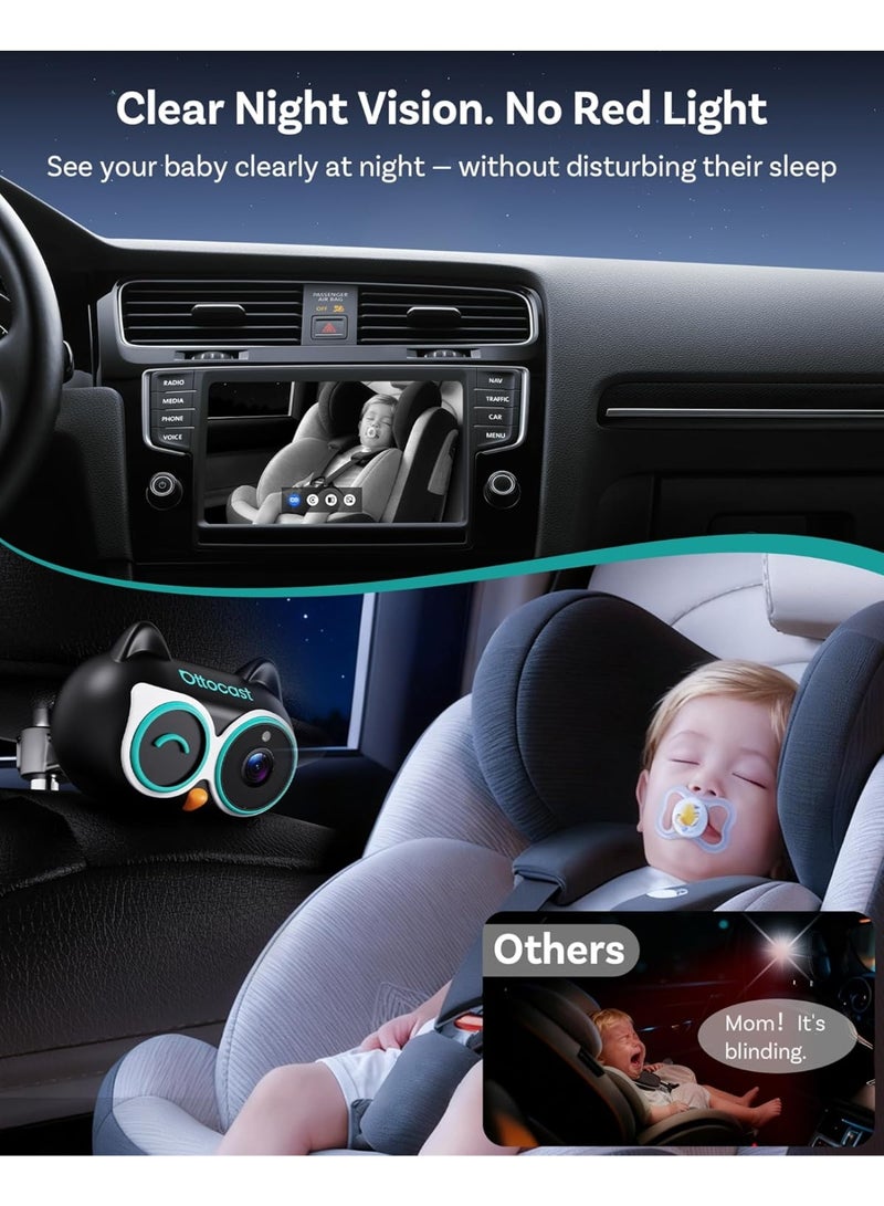 OTTOCAST Cabin Care Car Adapter with Baby Car Camera, Wireless CarPlay Display on CarScreen 2026, Plug-and-Play 1080P HD Rear Seat Baby Monitor, Split Screen Navigation, for Parents & Pet Owners - Image 4